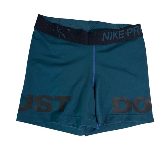 Nike Pants - Nike Pro Dri-FIT Womens Teal Green Just Do It Compression Shorts Size Medium